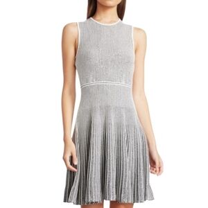 Theory Novelty Marled Pleated Prosecco Flare Dress Size P